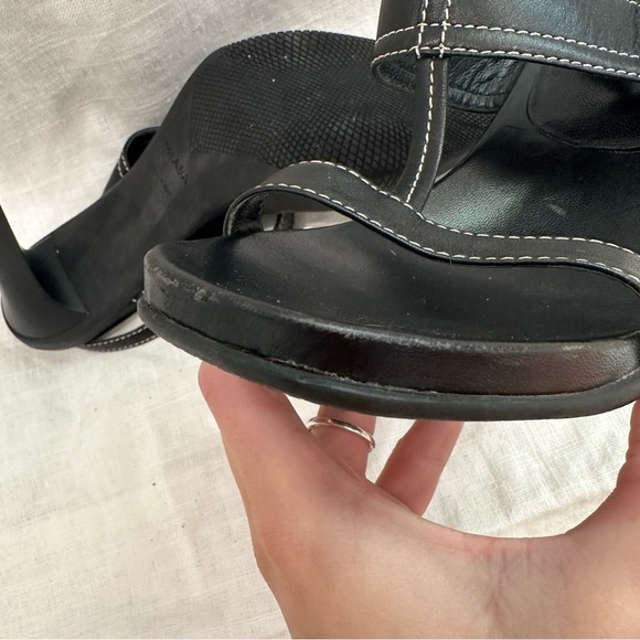 Prada black leather sling back high heels sandals - Picture 8 of 12